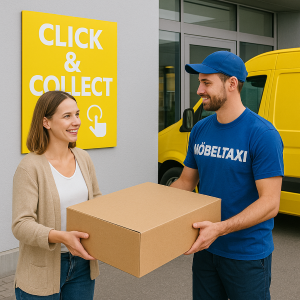 Das Möbeltaxi bietet Click & Collect Transporte in Düsseldorf an